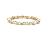 Load image into Gallery viewer, 14K Yellow Gold Wedding Band with Alternating Marquise and Round Diamonds
