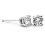 Load image into Gallery viewer, 14K White Gold Natural Diamond Stud Earrings - 1.06cttw