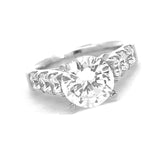 Load image into Gallery viewer, 18K White Gold Side Stone DiamondEngagement Ring