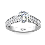 Load image into Gallery viewer, 18K White Gold Micropave Diamond Engagement Ring