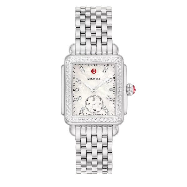 MICHELE Deco Mid Diamond Stainless Steel Watch