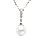 Load image into Gallery viewer, 18K White Gold Pearl and Diamond Pendant
