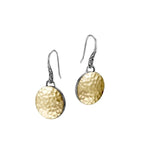 Load image into Gallery viewer, JOHN HARDY Palu Hammered Gold & Silver Round Drop Earrings