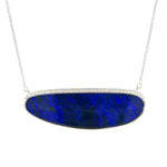 Load image into Gallery viewer, 14K White Gold Australian Opal Doublet Pendant Necklace with Diamonds