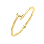 Load image into Gallery viewer, 14K Yellow Gold Bypass Nail Head Bangle Bracelet
