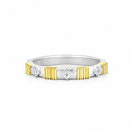 Load image into Gallery viewer, SLOANE STREET Sterling Silver and 18K Yellow Gold Diamond Station Ring