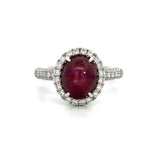 Load image into Gallery viewer, 18k White Gold Star Ruby and Diamond Fashion Ring