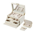 Load image into Gallery viewer, WOLF Lauren Medium Ivory Leather Jewelry Box