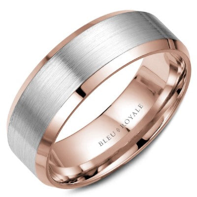 Men's Bleu Royale Two-Tone Wedding Band