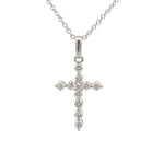 Load image into Gallery viewer, 14K White Gold Diamond Cross Pendant