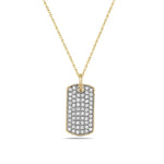 Load image into Gallery viewer, 14K Yellow Gold Diamond ID Tag Necklace