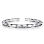 Load image into Gallery viewer, Men's Sterling Silver Faceted Cuff Bracelet