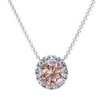 Load image into Gallery viewer, Diamond and Morganite Halo Necklace