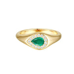 Load image into Gallery viewer, 14K Yellow Gold Emerald & Diamond Ring