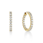 Load image into Gallery viewer, A.LINK 18K Yellow Gold Diamond Hoop Earrings 3.56cttw