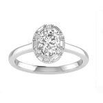 Load image into Gallery viewer, 14K White Gold Halo Diamond Engagement Ring