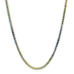 Load image into Gallery viewer, 14K Yellow Gold Ombre Sapphire Diamond Tennis Necklace