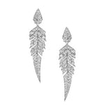 Load image into Gallery viewer, STEPHEN WEBSTER 18K White Gold Magnipheasant Tail Feather Diamond Short Earrings