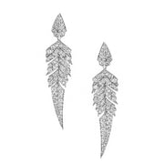 STEPHEN WEBSTER 18K White Gold Magnipheasant Tail Feather Diamond Short Earrings