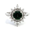 Load image into Gallery viewer, 14K White Gold Vintage Sappphire and Diamond Ring