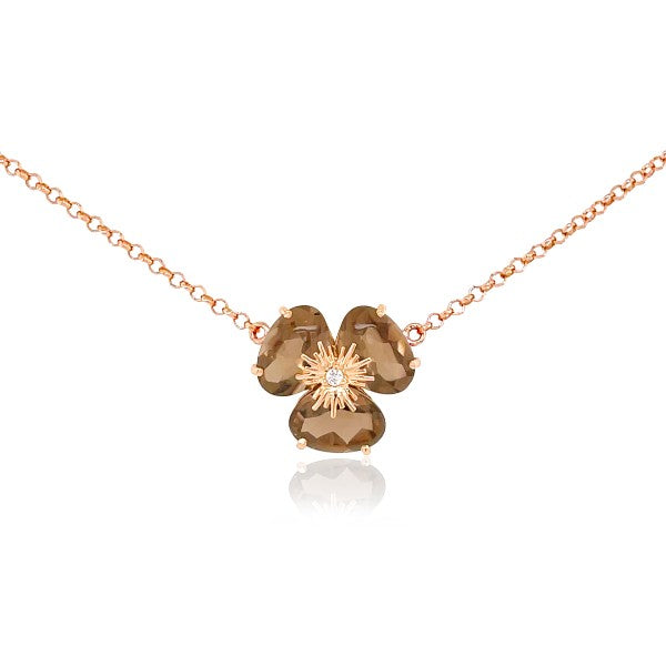 VIANNA 18K Rose Gold Pensé Smokey Quartz Necklace