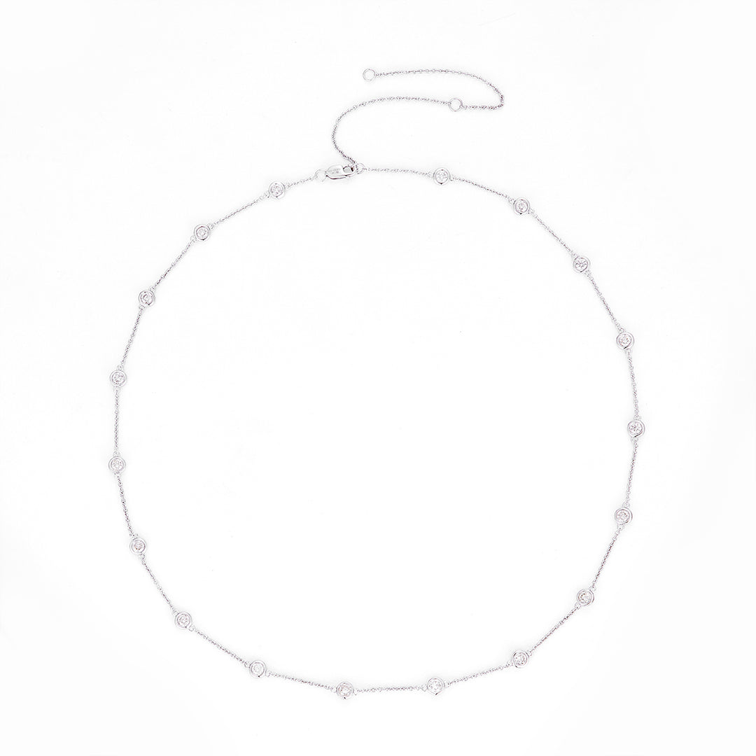 Diamond Bezel Station Necklace