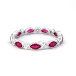 Load image into Gallery viewer, 18K White Gold Marquise Ruby and Diamond Ring