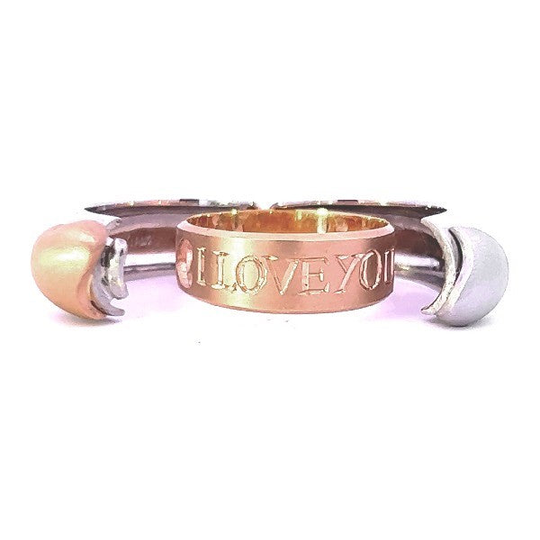 "I LOVE YOU" Double Heart Ring