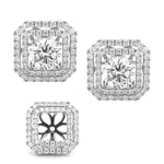 Load image into Gallery viewer, 18K White Gold Diamond Earring Jackets