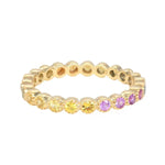 Load image into Gallery viewer, SETHI COUTURE 18K Yellow Gold Rainbow Sapphire Bezel Band