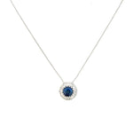 Load image into Gallery viewer, Saphire Diamond Pendant Necklace