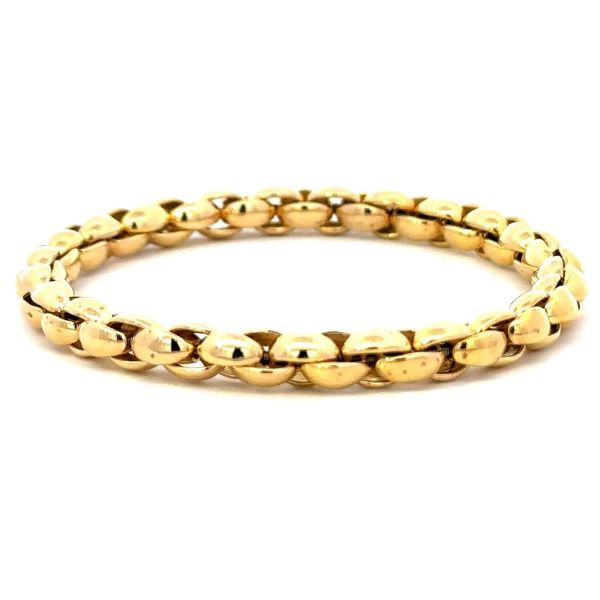 Stretchable 18K Yellow Gold Link Bracelet
