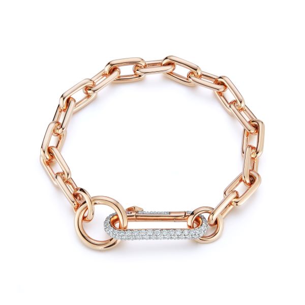 Saxon Link Bracelet with Diamond Link Clasp