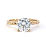 Load image into Gallery viewer, 14K Yellow Gold Solitaire Engagement Ring with Rope Band