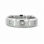Load image into Gallery viewer, Men's 14K White Gold Diamond Wedding Band