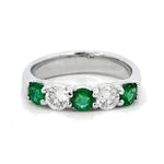 Load image into Gallery viewer, Emerald and Diamond Band