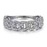 Load image into Gallery viewer, 14K White Gold Diamond Link Ring