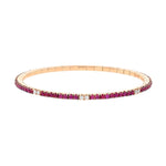 Load image into Gallery viewer, DEMEGLIO 18K Rose Gold Ruby and Diamond Stretch Bracelet