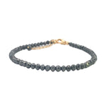 Load image into Gallery viewer, 18K Yellow Gold Black Diamond Beaded Bracelet