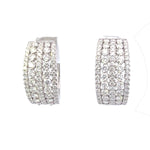Load image into Gallery viewer, Diamond Medium Wide Hoop Earrings