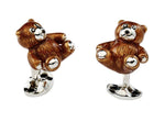 Load image into Gallery viewer, DEAKIN & FRANCIS Brown Enamel Teddy Bear Cufflinks