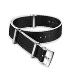 Load image into Gallery viewer, OMEGA NATO Black Strap with White Borders 21-22mm