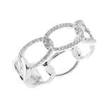 Load image into Gallery viewer, 18K White Gold Diamond Link Ring