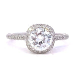 Load image into Gallery viewer, BEVERLY K 18K White Gold Pave Diamond Halo Engagement Ring