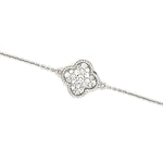 Load image into Gallery viewer, 14K White Gold Diamond Clover Bracelet