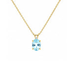 Load image into Gallery viewer, 14K Yellow Gold Oval Blue Topaz and Diamond Pendant