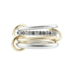 Load image into Gallery viewer, SPINELLI KILCOLLIN Sterling Silver and 18K Yellow Gold Nimbus SG Gris Four Link Diamond Ring