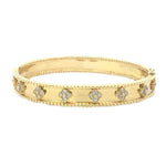 Load image into Gallery viewer, 14K Yellow Gold Diamond Clover Bangle