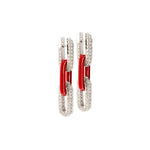 Load image into Gallery viewer, ETHO MARIA 18K White Gold & Red Ceramic Diamond Earrings