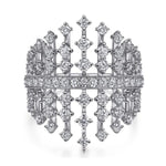 Load image into Gallery viewer, 14K White Gold Bursting Diamonds Ring